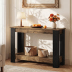 41-Inch Narrow Console Table with 2-Tier Open Storage, Modern Farmhouse Sofa Table for Entryway