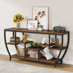 70.9" Sofa Table with Shelves, Console Table for Living Room