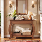 41.3-Inch Narrow Console Table with Drawer, Curved-Leg Hallway Table with Storage