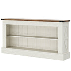 63-Inch Modern Farmhouse TV Stand with Storage, White Media Console for Living Room