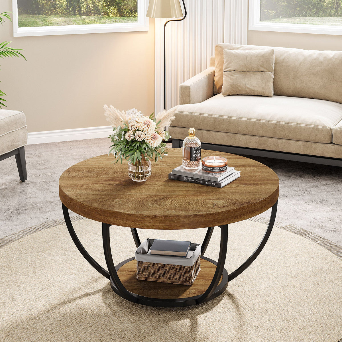 31.7-inch round coffee table