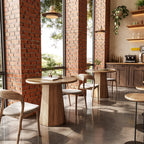 Compact Round Dining Table 31.5", Octagonal Base Kitchen Table for 2-4 People