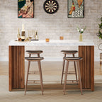 55.12-Inch Bar Table with Faux Marble Top, Counter Height Pub Table for Kitchen
