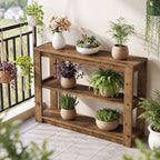 41.3 Inch Solid Wood Console Table with 3-Tier Storage, Farmhouse Hallway Table