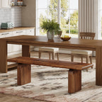 62.99 Inch Solid Wood Entryway Bench, Farmhouse End of Bed Bench for Bedroom and Hallway