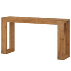 63-Inch Farmhouse Console Table with Reinforced Base, Solid Wood Sofa Table for Entryway Study and Living Room