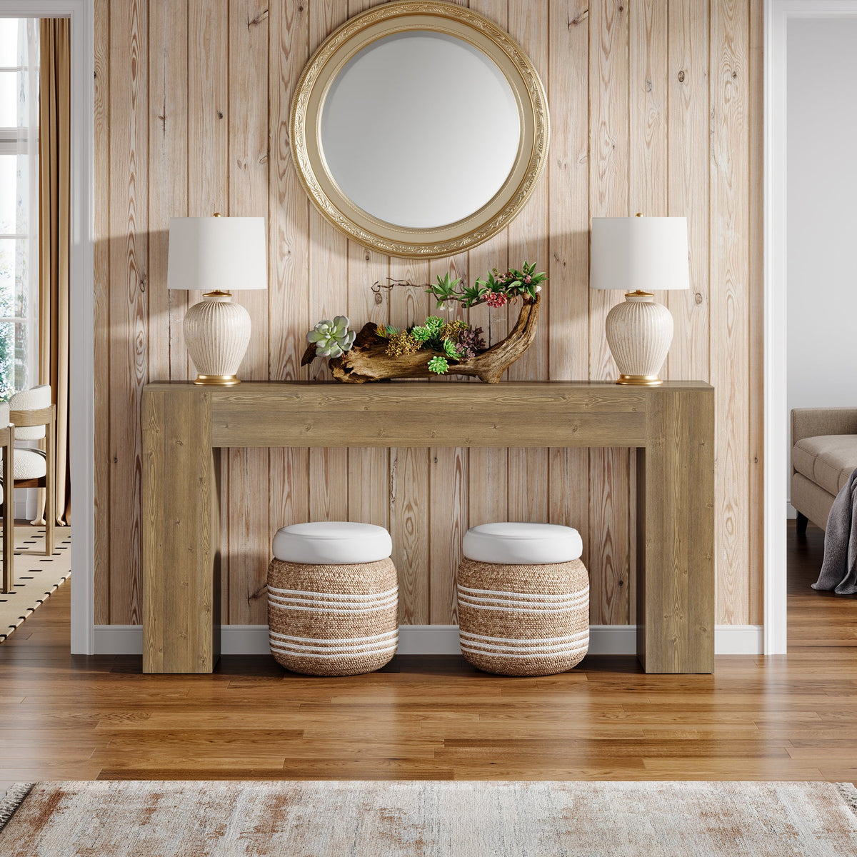 63-inch farmhouse console table