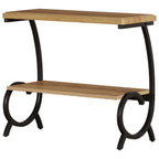 23.6-Inch Tall 2-Tier End Table, Narrow Couch Side Table with J-Shaped Metal Legs