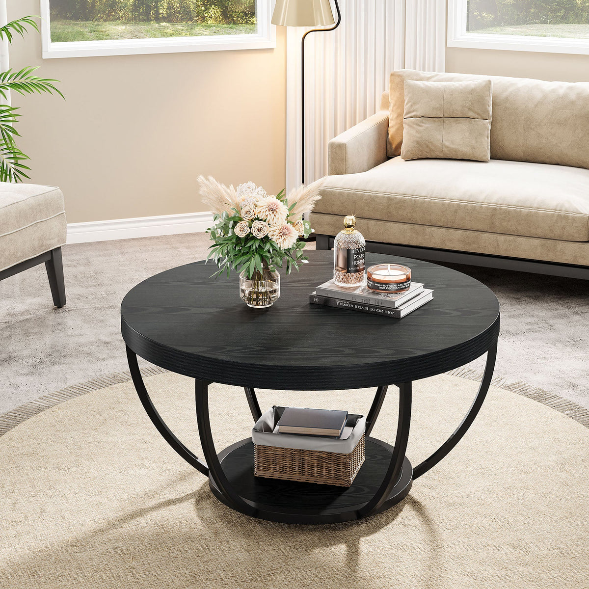 31.7-inch round coffee table
