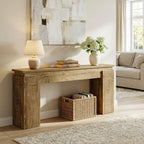63-Inch Console Table, Farmhouse Sofa Table with Open Storage