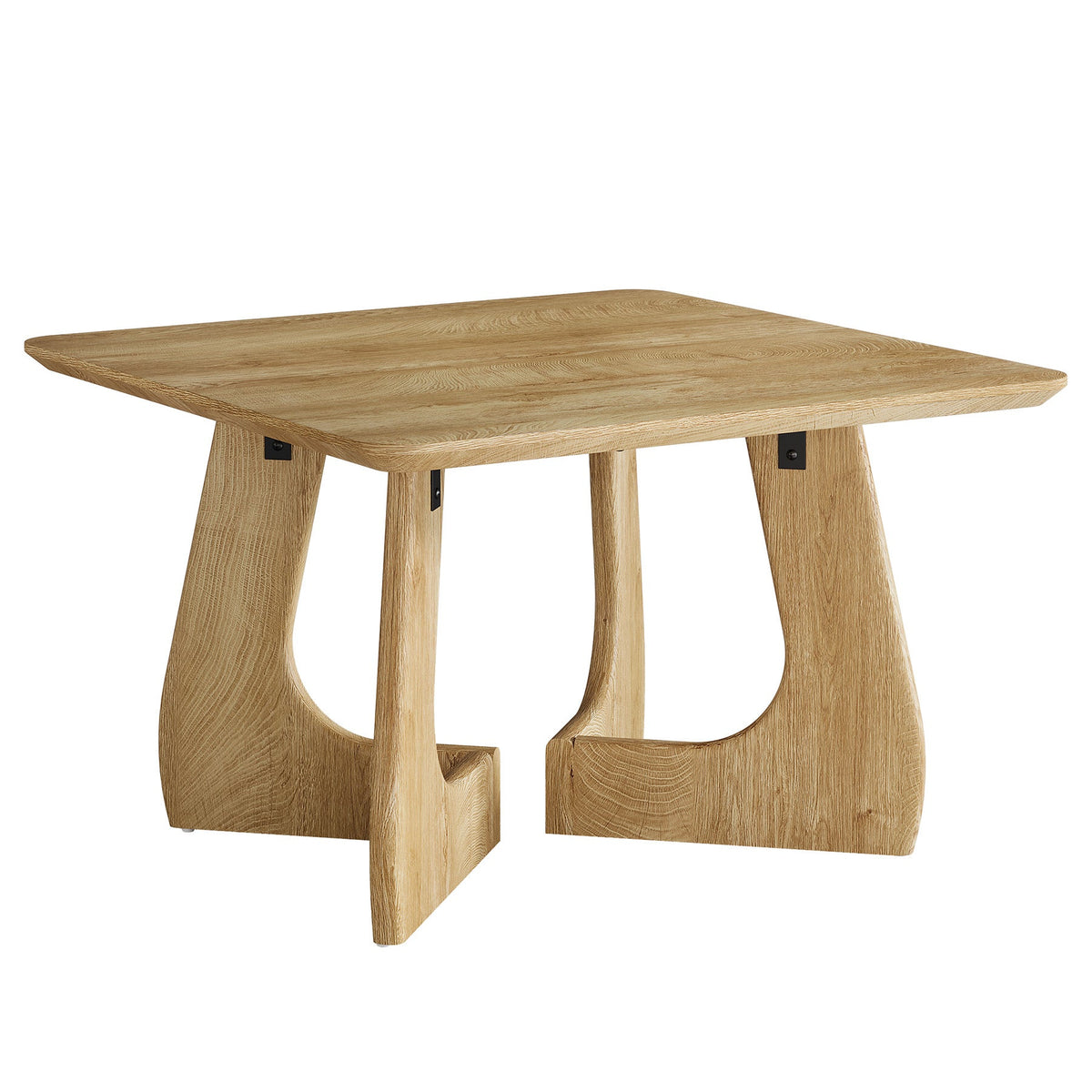 31.5 Inch Square Coffee Table with Interlocking Legs, Mid-Century Table for Living Room