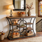41.3" Sofa Table, Industrial Console Table with Shelves