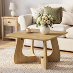 31.5 Inch Square Coffee Table with Interlocking Legs, Mid-Century Table for Living Room