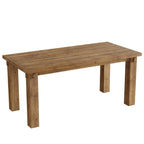 63-Inch Solid Wood Executive Desk with Thick Top, Farmhouse Computer Desk for Home Office