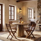 31.5-Inch Small Round Dining Table with Pedestal Base, Mid-Century Kitchen Table for 2 to 4 People