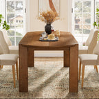 63-Inch Solid Wood Oval Dining Table, Farmhouse Dinner Table with Sturdy Base for 4-6