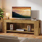 63-Inch TV Stand for 55 to 75-Inch TVs with Open Storage Shelves, Rustic Media Console Table for Living Room