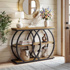 41.3" Industrial Console Table with 3-Tier Storage, Entryway Table for Living Room Hallway Foyer