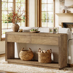 63-Inch Console Table with 2 Drawers, Farmhouse Entryway Table with Storage for Hallway