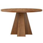 47-Inch Round Dining Table, Sturdy Base with Thickened Top for Kitchen and Dining Room