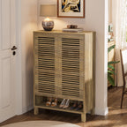 Free-Standing Shoe Cabinet, Narrow Farmhouse Wooden Organizer with 6 Shelves