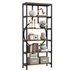6-Tier Bookshelf, 70.9" Industrial Bookcase Display Shelf