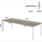 Rectangle Executive Desk, 78.7" Computer Desk 6FT Conference Table