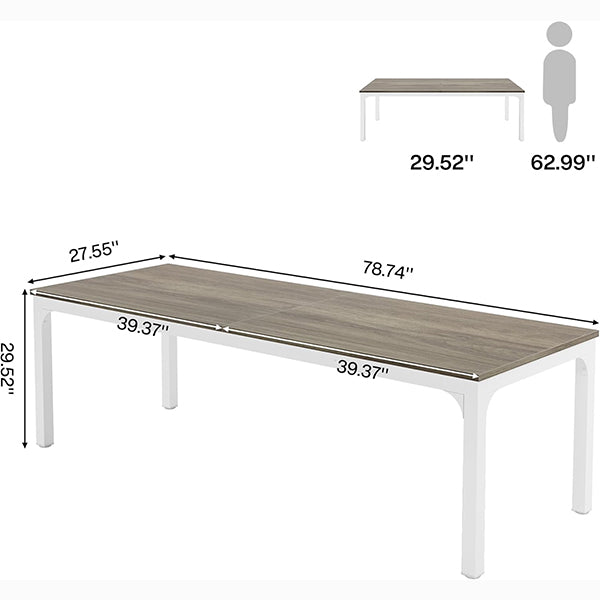 Rectangle Executive Desk, 78.7" Computer Desk 6FT Conference Table