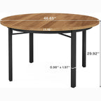 46" Round Dining Table, Farmhouse Kitchen Table Dinner Table for 4-6 People