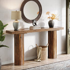 63" Console Table, Long Rustic Sofa Table Bar Table