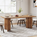 Large rectangular dining table designed for family meals and everyday gatherings#Colour_Walnut Brown