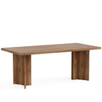 63" Dining Table, Farmhouse Kitchen Table with Large Tabletop for 4-6 #Colour_Walnut Brown