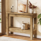 41.34-Inch Farmhouse Console Table with Storage Shelf, Narrow Sofa Table for Entryway