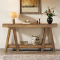 70.87-Inch Farmhouse Console Table with 2-Tier Storage and A-Shaped Frame, Narrow Entryway Sofa Table for Living Room and Foyer