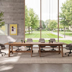63" Conference Table, Solid Wood Meeting Desk for 4-6 People for Conference Room, Office