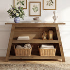 47.24-Inch Solid Wood Console Table, Farmhouse Entryway Table with 3-Tier Shelves