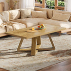 47" Rectangle Coffee Table, Farmhouse Wooden Accent Table for Small Spaces