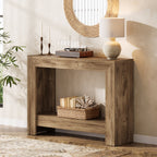 41.3-Inch Narrow Console Table with Storage Shelves, Farmhouse Hallway and Sofa Table