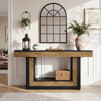 63-Inch Narrow Console Table with 2-Tier Storage, Farmhouse Sofa Table for Entryway