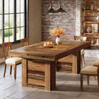 63 Inch Farmhouse Dining Table for 6, Rectangular Wooden Kitchen Table with Heavy Duty Legs for Dining Room