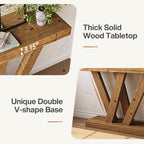 47" Solid Wood Console Table, Narrow Vintage Sofa Table for Entryway, Hallway & Living Room