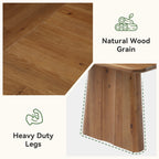 63-Inch Solid Wood Dining Table with Double Pedestal Base, Rustic Table for Dining Room