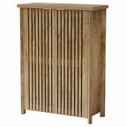 43.31 Inch 6-Tier Shoe Cabinet with Louvered Doors, Farmhouse Shoe Storage Cabinet for Entryway and Hallway