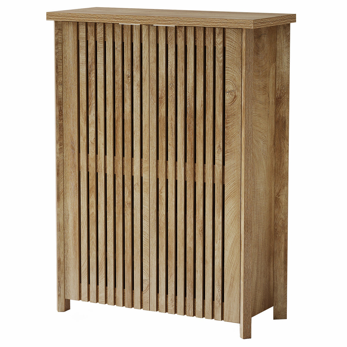 43.31 Inch 6-Tier Shoe Cabinet with Louvered Doors, Farmhouse Shoe Storage Cabinet for Entryway and Hallway