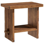 23.62 Inch Solid Wood Side Table with 2-Tier Storage, Farmhouse End Table for Bedroom