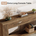 70.9-Inch Console Table, Farmhouse Fluted Sofa Table for Entryway and Living Room