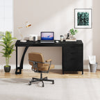59 Inch Computer Desk with Reversible 3-Drawer Storage, Industrial Desk for Home Office