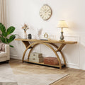70.87-Inch Rustic Console Table with Storage Shelf, Narrow Sofa Table for Entryway and Hallway