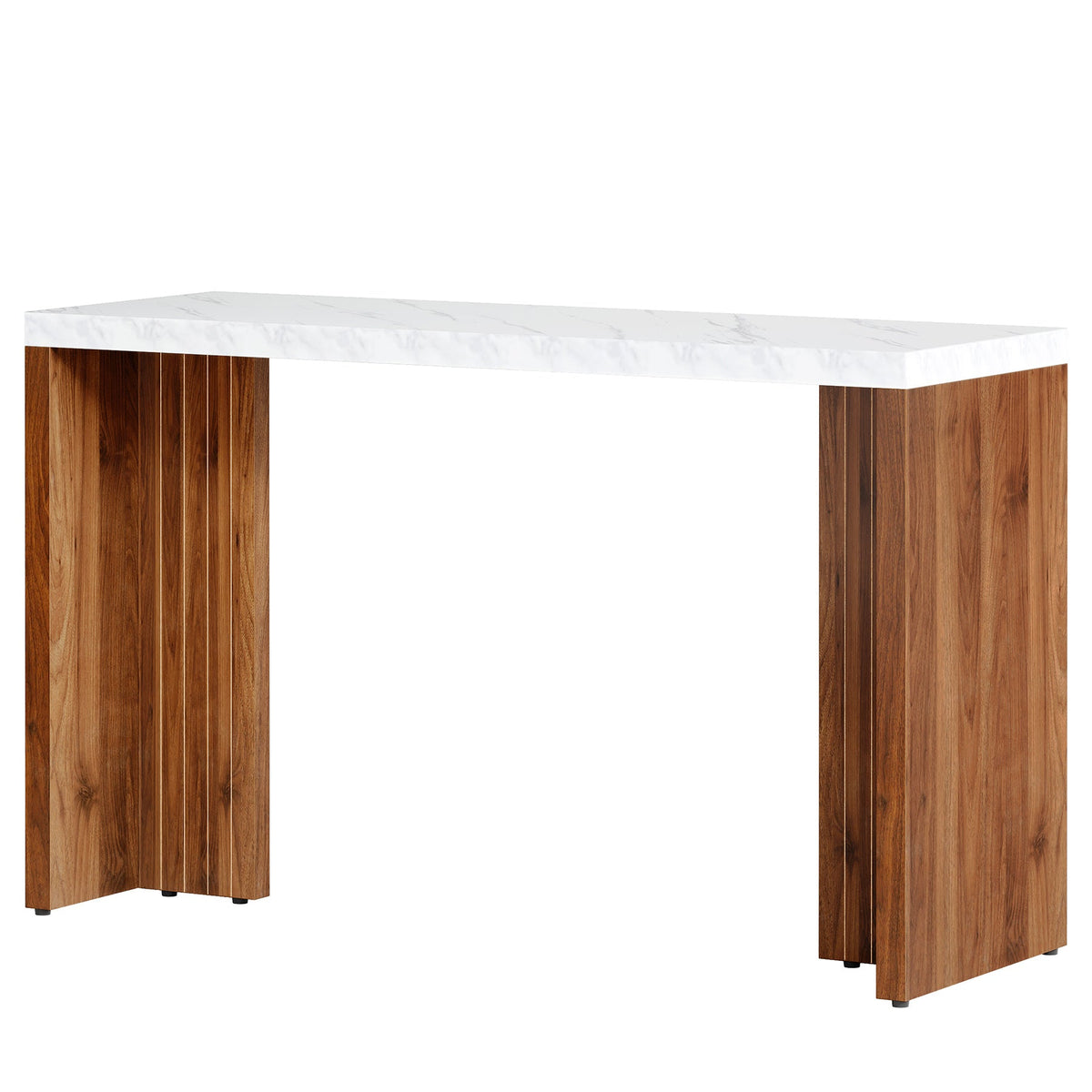 55.12-Inch Bar Table with Faux Marble Top, Counter Height Pub Table for Kitchen