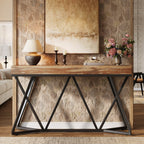 Farmhouse Console Table, 55" Sofa Table Wood Entryway Table